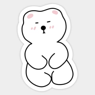 Cute white little bear Sticker